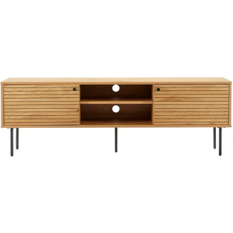 Szafka rtv ryflowana na nóżkach Lattes 120x40cm dąb Intesi