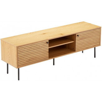 Szafka rtv ryflowana na nóżkach Lattes 120x40cm dąb Intesi