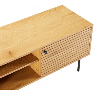 Szafka rtv ryflowana na nóżkach Lattes 120x40cm dąb Intesi