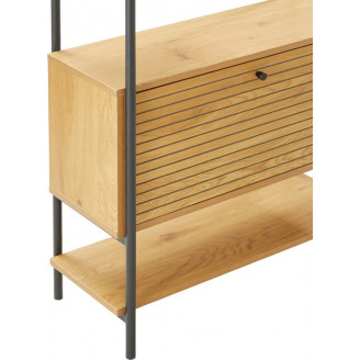 Regał ryflowany na nóżkach Lattes 175x80x32cm dąb Intesi