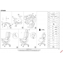 Fotel ergonomiczny regulowany Ethan popielaty Halmar