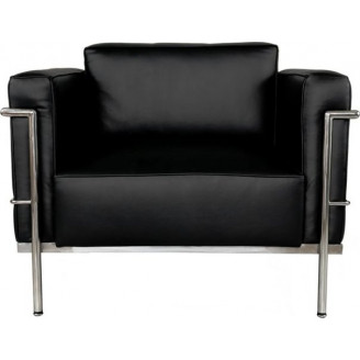 Designerski Fotel skórzany Soft GC czarna skóra D2.Design do salonu i sypialni.