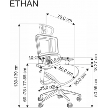 Fotel ergonomiczny regulowany Ethan popielaty Halmar