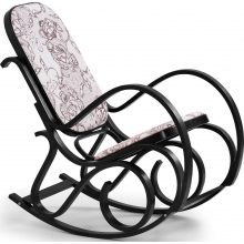 Stylowy Fotel bujany drewniany MAX II orzech Halmar do salonu.