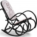 Stylowy Fotel bujany drewniany MAX II orzech Halmar do salonu.