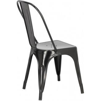 Designerskie Krzesło metalowe Paris czarne D2.Design do kuchni i jadalni.