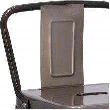 Hoker metalowy z oparciem Paris Back Short 66 metaliczny D2.Design