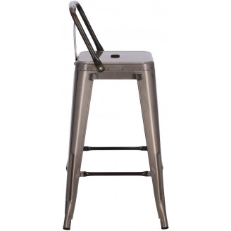 Hoker metalowy z oparciem Paris Back Short 66 metaliczny D2.Design