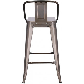 Hoker metalowy z oparciem Paris Back Short 66 metaliczny D2.Design