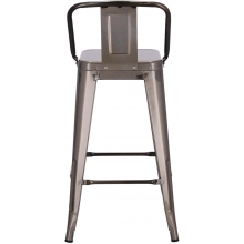 Hoker metalowy z oparciem Paris Back Short 66 metaliczny D2.Design