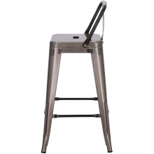 Hoker metalowy z oparciem Paris Back Short 66 metaliczny D2.Design