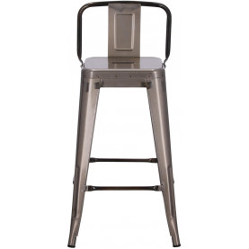 Hoker metalowy z oparciem Paris Back Short 66 metaliczny D2.Design 2