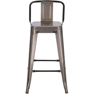 Hoker metalowy z oparciem Paris Back Short 66 metaliczny D2.Design