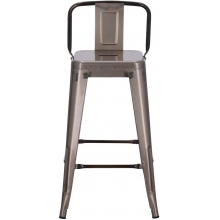 Hoker metalowy z oparciem Paris Back Short 66 metaliczny D2.Design