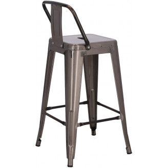 Hoker metalowy z oparciem Paris Back Short 66 metaliczny D2.Design