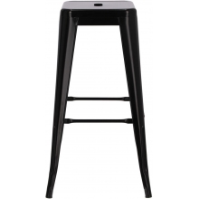 Hoker metalowy Paris 75 czarny D2.Design do kuchni, restauracji i baru.
