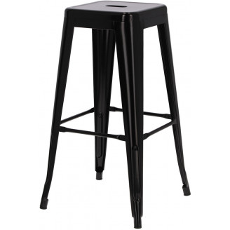 Hoker metalowy Paris 75 czarny D2.Design do kuchni, restauracji i baru.