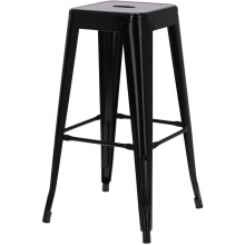 Hoker metalowy Paris 75 czarny D2.Design do kuchni, restauracji i baru.