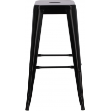 Hoker metalowy Paris 75 czarny D2.Design do kuchni, restauracji i baru.