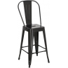 Krzesło barowe metalowe Paris Back 66 czarne D2.Design do kuchni, restauracji i baru.