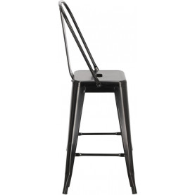Krzesło barowe metalowe Paris Back 66 czarne D2.Design do kuchni, restauracji i baru. 2