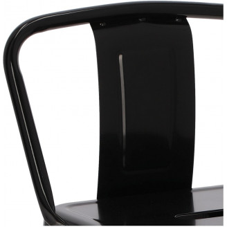Hoker metalowy z oparciem Paris Back Short 66 czarny D2.Design do kuchni, restauracji i baru.