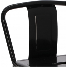 Hoker metalowy z oparciem Paris Back Short 66 czarny D2.Design do kuchni, restauracji i baru.