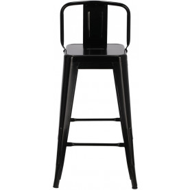 Hoker metalowy z oparciem Paris Back Short 66 czarny D2.Design do kuchni, restauracji i baru. 2