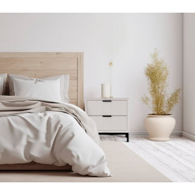 Szafka nocna na nóżkach z ryflowanymi szufladami Izyda 50x40cm kaszmirowa OL Home 2