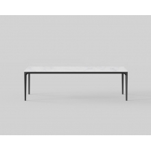 Stół ceramiczny Zag 220x100cm biały marmur / czarny OL Home
