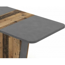 Stół rozkładany na jednej nodze Calipso 110-145x68,6cm old wood / matera ciemny szary Signal