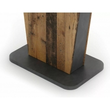 Stół rozkładany na jednej nodze Calipso 110-145x68,6cm old wood / matera ciemny szary Signal