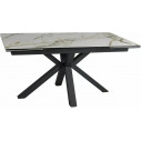Stół rozkładany z ceramicznym blatem Columbus 160-240x90cm biały amber bianco / czarny Signal