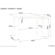 Stół prostokąty Damar 100x60cm orzech vintage / czarny mat Signal