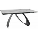 Stół nowoczesny rozkładany Diuna Ceramic 160-240x90cm biały mat statuario venato / czarny mat Signal