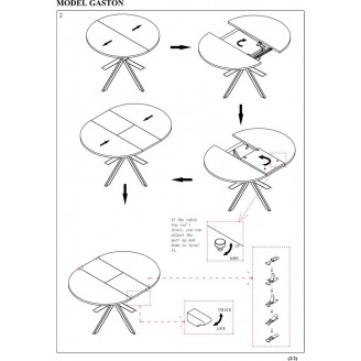 Stół okrągły rozkładany Gaston 100cm orzech vintage / czarny mat Signal