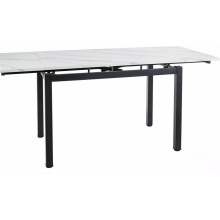 Stół rozkładany GD017 110-170x74cm biały efekt marmuru / czarny mat Signal