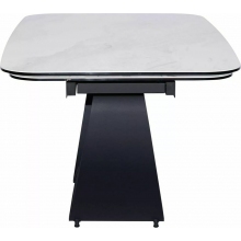 Stół nowoczesny rozkładany Infinity Ceramic 160x95cm biały nature cloud / czarny mat Signal