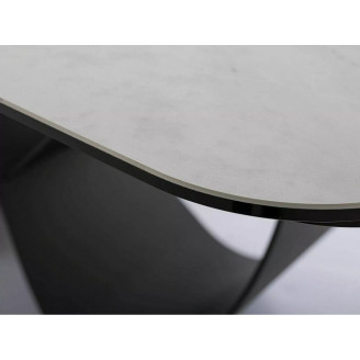 Stół nowoczesny rozkładany Infinity Ceramic 160x95cm biały nature cloud / czarny mat Signal