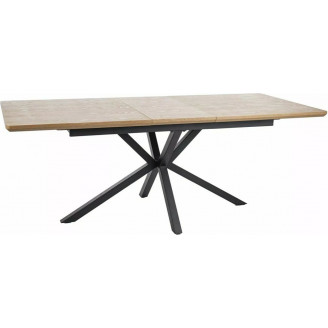 Stół rozkładany fornirowany Logan 160-200x90cm dąb / czarny mat Signal