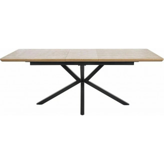 Stół rozkładany fornirowany Logan 160-200x90cm dąb / czarny mat Signal