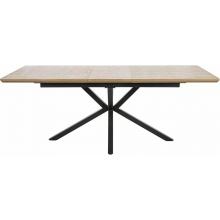Stół rozkładany fornirowany Logan 160-200x90cm dąb / czarny mat Signal