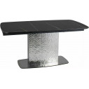 Stół ceramiczny na jednej nodze Moncler 160-240x90cm czarny sahara noir / czarny mat  / srebrny Signal