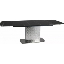 Stół ceramiczny na jednej nodze Moncler 160-240x90cm czarny sahara noir / czarny mat  / srebrny Signal