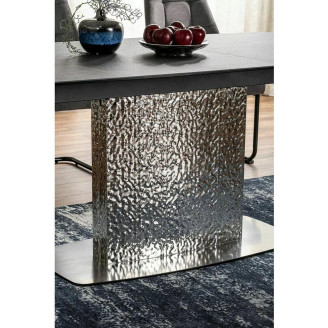 Stół ceramiczny na jednej nodze Moncler 160-240x90cm morski verde alpi / czarny mat  / srebrny Signal