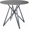 Stół okrągły ceramiczny Murano 90cm szary efekt marmuru / czarny mat Signal