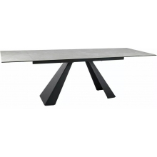 Stół szklany rozkładany Salvadore Ceramic 160-240x90cm diamond cream / czarny mat Signal