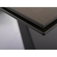 Stół szklany rozkładany Salvadore Ceramic 160-240x90cm brąz ossido bruno / czarny mat Signal