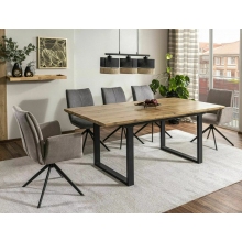 Stół rozkładany Umberto 160-240x90cm dąb aristan / czarny mat Signal