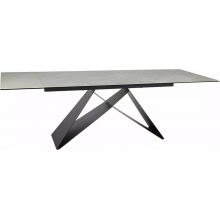 Stół rozkładany nowoczesny Westin Ceramic 160x90cm krem diamond cream / czarny mat Signal